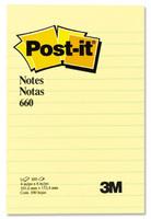 3M PostIt 102x152mm Feint Yellow 660
