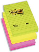 3M PostIt 102x152mm Feint Rbow Pk6 660N