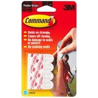 3M Command Poster Strips x12 Wht 17024