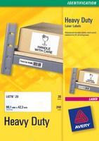 Avery Lsr Label H/Duty 24/Sht 20/Pk Wht