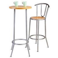 Sirius Bar Table Silver Frame Beech Top