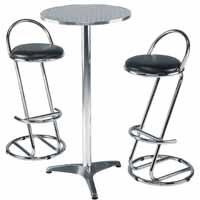 Carina Alum Tall Rnd Tbl Top/Base Silver
